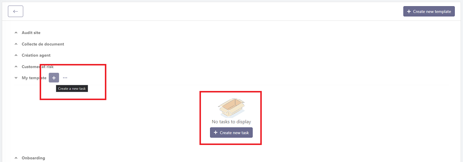 Add Tasks to Template
